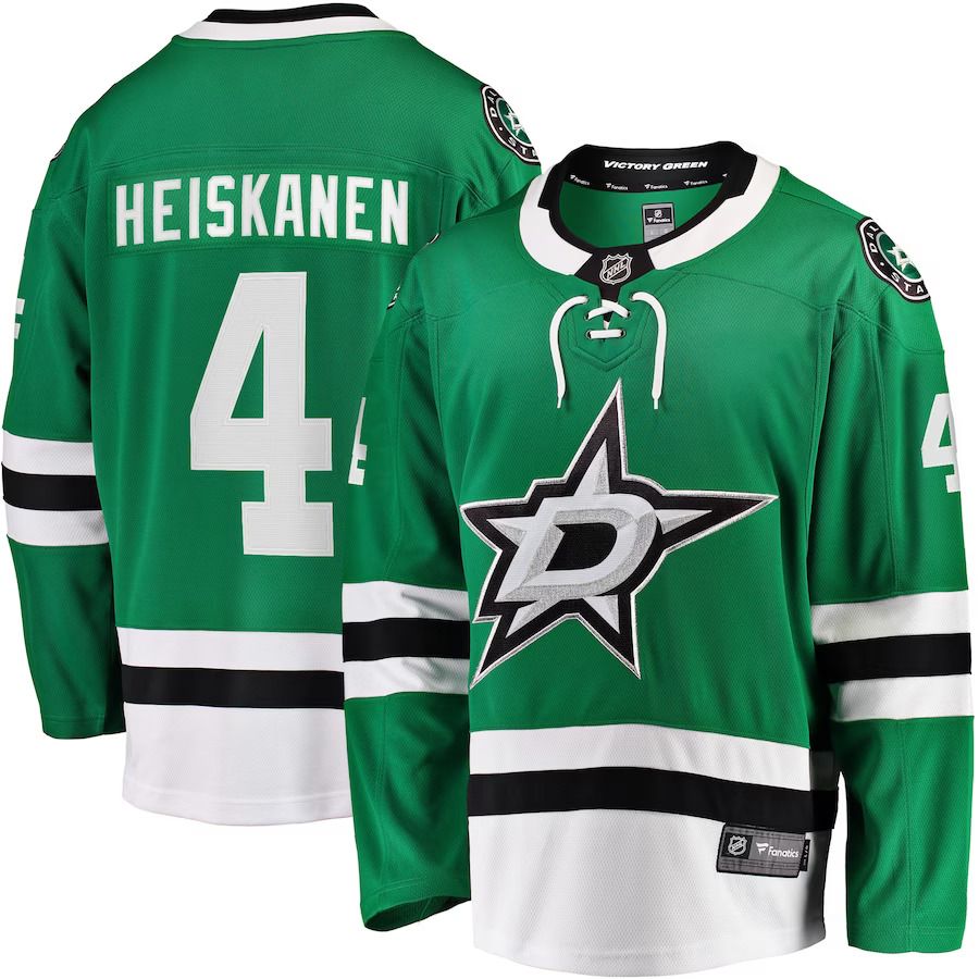 Men Dallas Stars 4 Miro Heiskanen Fanatics Branded Kelly Green Team Color Breakaway Player NHL Jersey